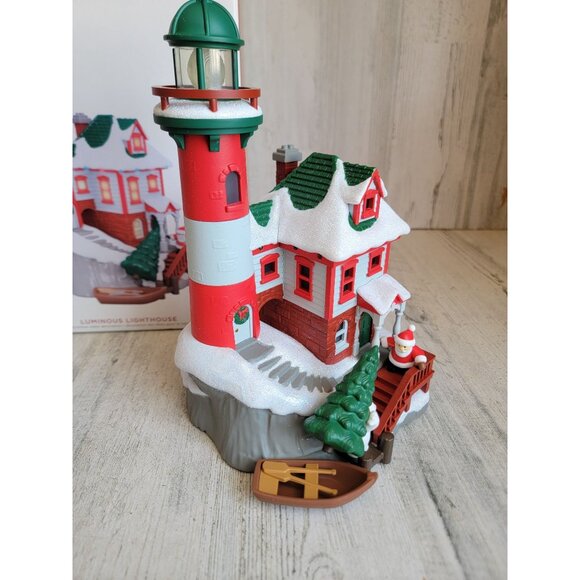 Hallmark NEW boat tree luminous Lighthouse Santa polar bear table top Xmas - Picture 3 of 8